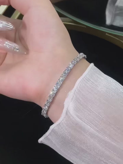 2.95 ctw Statement Round-Cut Lab-Grown Diamond Bracelet in 18K White Gold