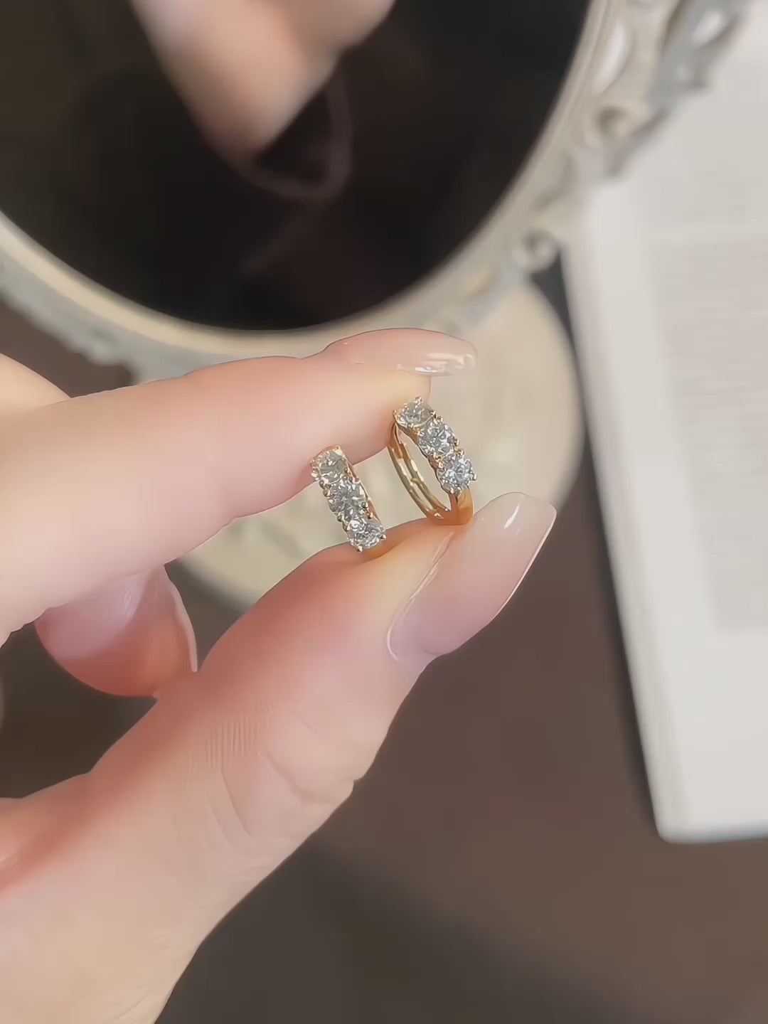 0.7 ctw Round-Cut Lab-Grown Diamond Earrings in 18K Yellow Gold
