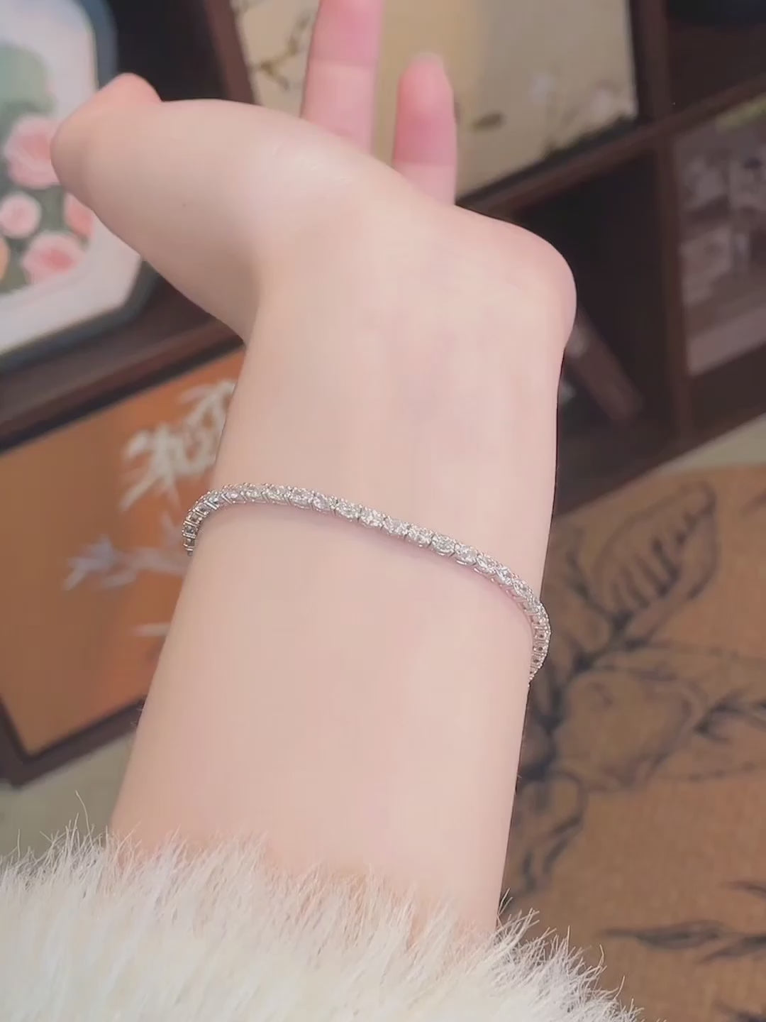 4.15 ctw Statement Oval-Cut Lab-Grown Diamond Bracelet in 18K White Gold
