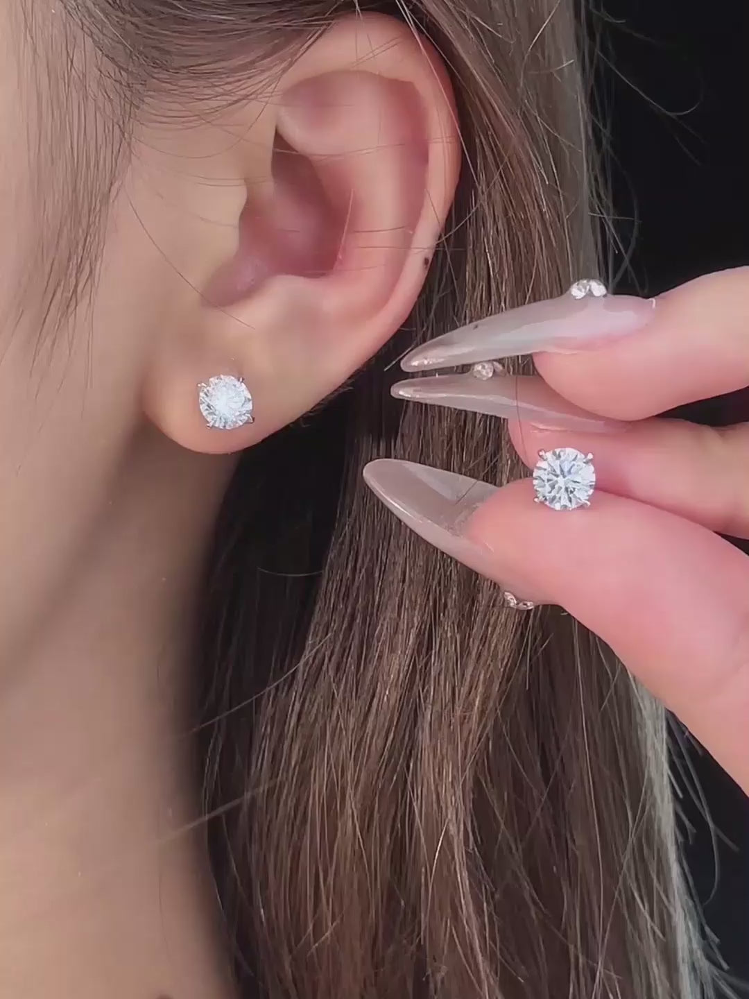 1.02 ctw Minimalist Four-Prong Cushion-Cut Lab-Grown Diamond Earrings in 18K White Gold