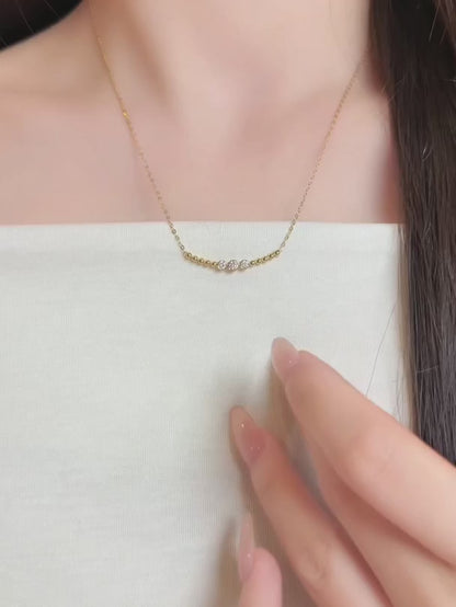 0.25 ctw Adjustable Round-Cut Lab-Grown Diamond Necklace in 18K Yellow Gold – APYN0259-Y video