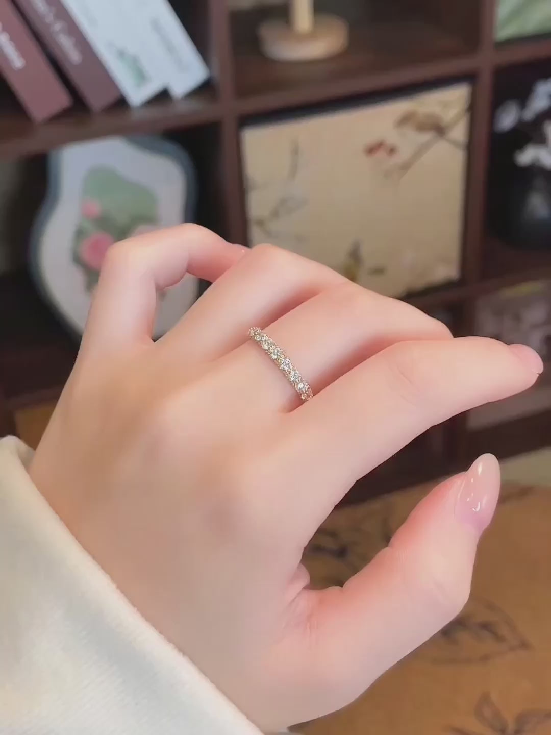 1.26 ctw Stackable Round-Cut Lab-Grown Diamond Band in 18K Yellow Gold video