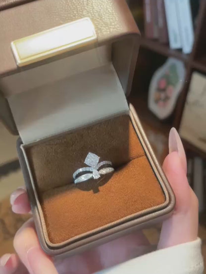 1 ct Crown Princess-Cut Lab-Grown Diamond Ring in 18K White Gold video