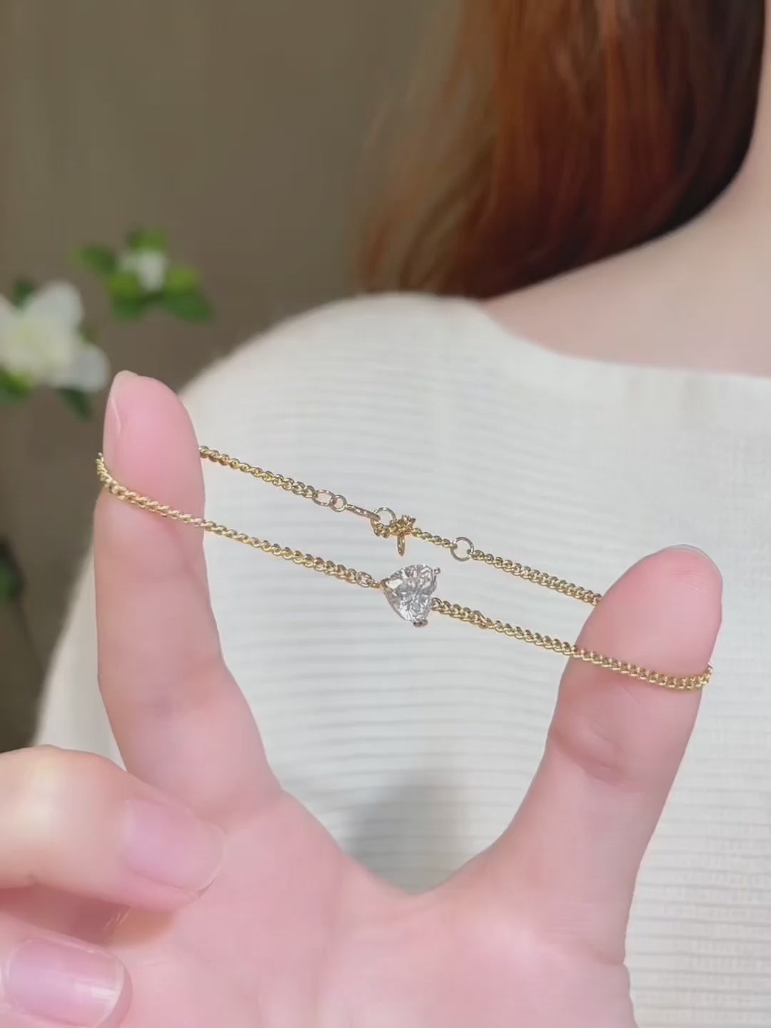 1.02 ctw Three-Prong Heart-Cut Lab-Grown Diamond Bracelet in 18K Yellow Gold