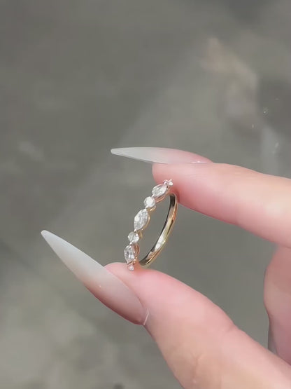 0.53 ctw Celestial Marquise-Cut Lab-Grown Diamond Band in 18K Yellow Gold – APYFR0122-Y video