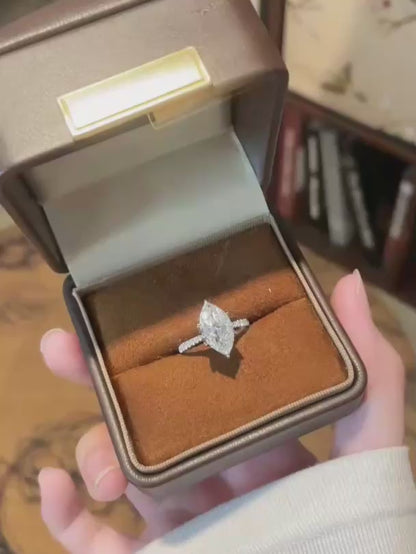 3.07 ct Marquise-Cut Lab-Grown Diamond Ring in 18K White Gold video