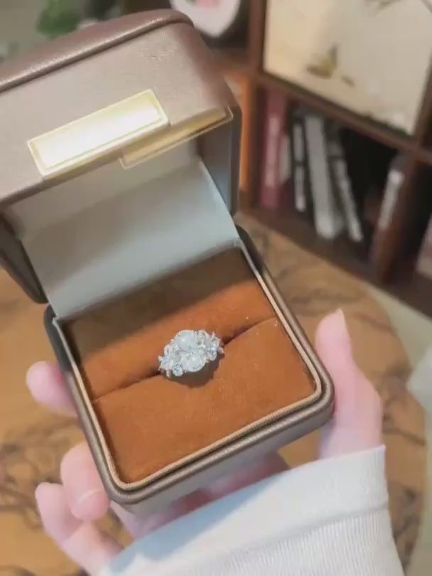 3.09 ct Bow Oval-Cut Lab-Grown Diamond Ring in 18K White Gold – APYFR0119-W video