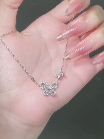 0.51 ctw Butterfly Mixed-Cut Lab-Grown Diamond Necklace in PT950 Platinum – APYN0058-PT video