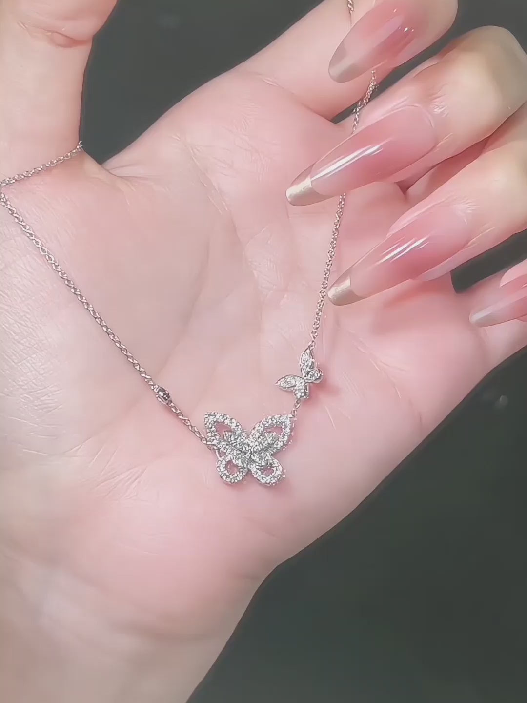 0.51 ctw Butterfly Mixed-Cut Lab-Grown Diamond Necklace in PT950 Platinum – APYN0058-PT video