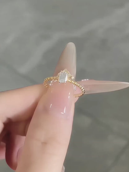 0.31 ct Minimalist Emerald-Cut Lab-Grown Diamond Ring in 18K Yellow Gold – APYFR0186-Y video