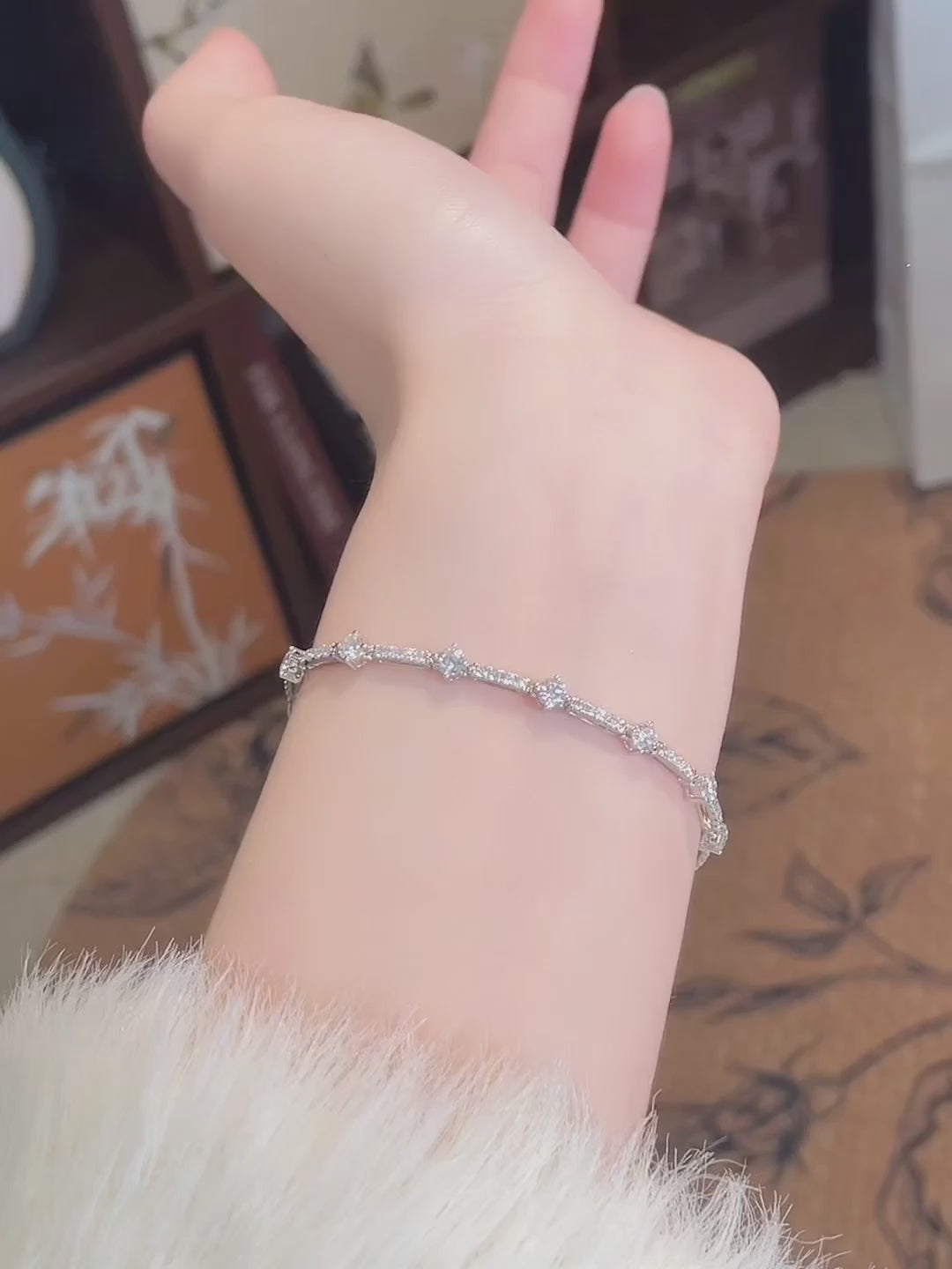 3.12 ctw Celestial Mixed-Cut Lab-Grown Diamond Bracelet in 18K White Gold
