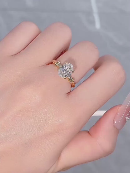 2.28 ct Vintage Four-Prong Oval-Cut Lab-Grown Diamond Ring in 18K Yellow Gold video