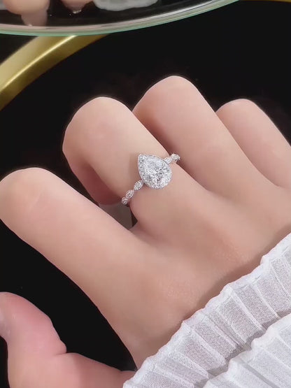 1.04 ct Three-Prong Pear-Cut Lab-Grown Diamond Ring in PT950 Platinum – APYFR0021-PT video