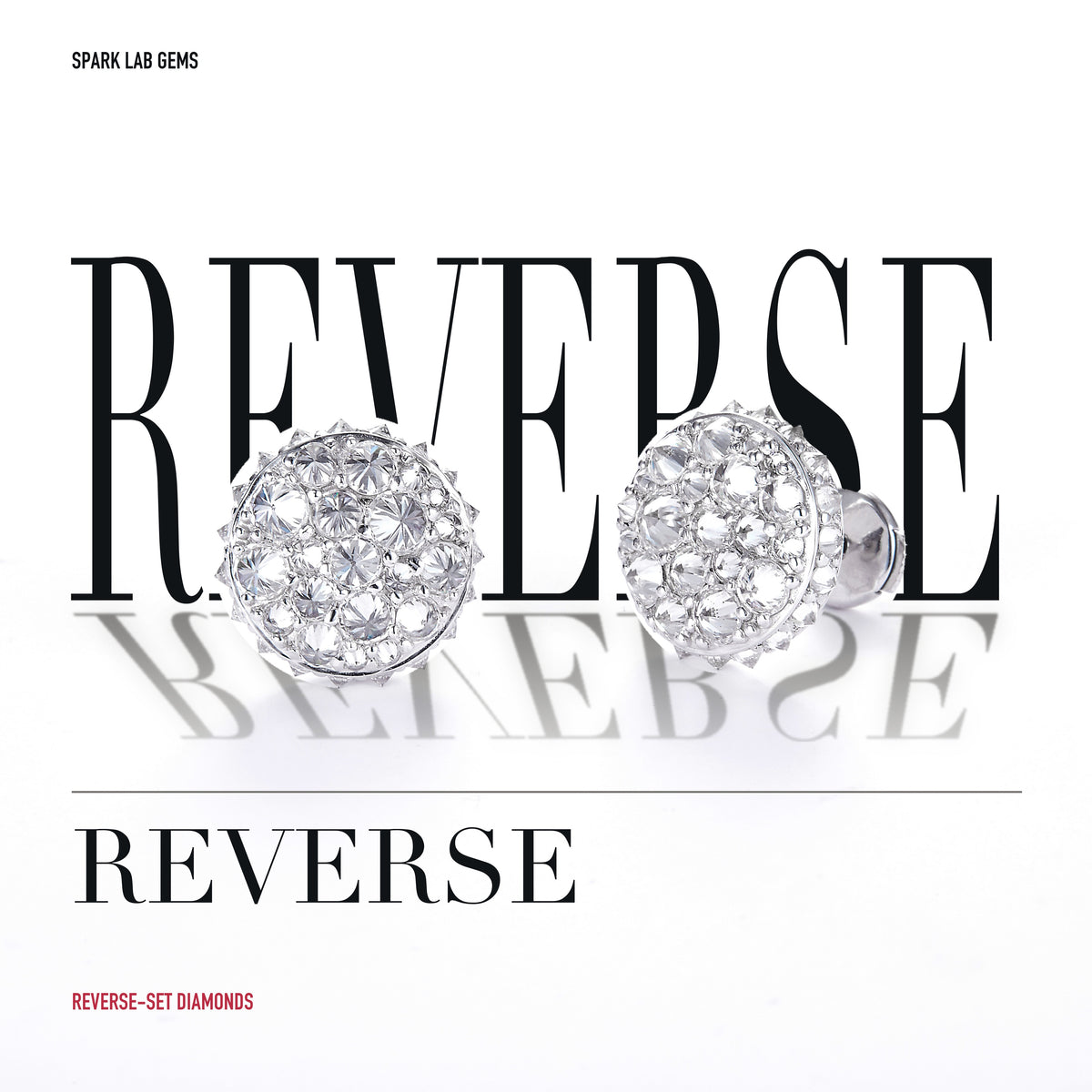 REIGNPOINT reverse-set lab-grown diamond stud earrings, white gold color