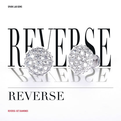 REIGNPOINT reverse-set lab-grown diamond stud earrings, white gold color