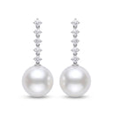 14K Gold Lab Grown Diamond & Freshwater Pearl Drop Earrings