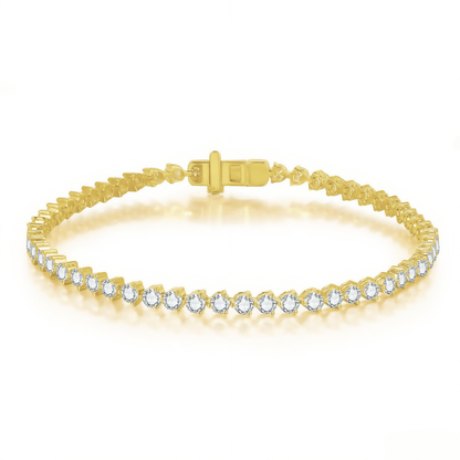 The 3 - Prong Diamond Tennis Bracelet - SparkLab Gems