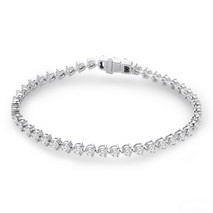 The 3 - Prong Diamond Tennis Bracelet - SparkLab Gems