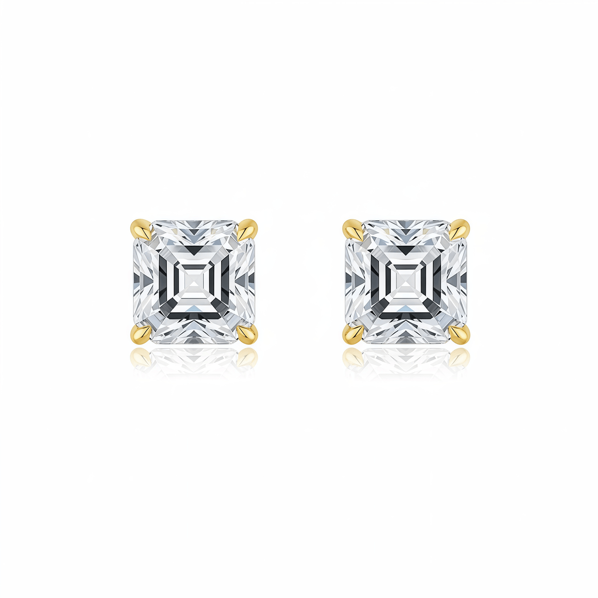 The Asscher Cut Stud Earrings - SparkLab Gems