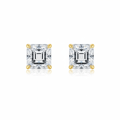 The Asscher Cut Stud Earrings - SparkLab Gems
