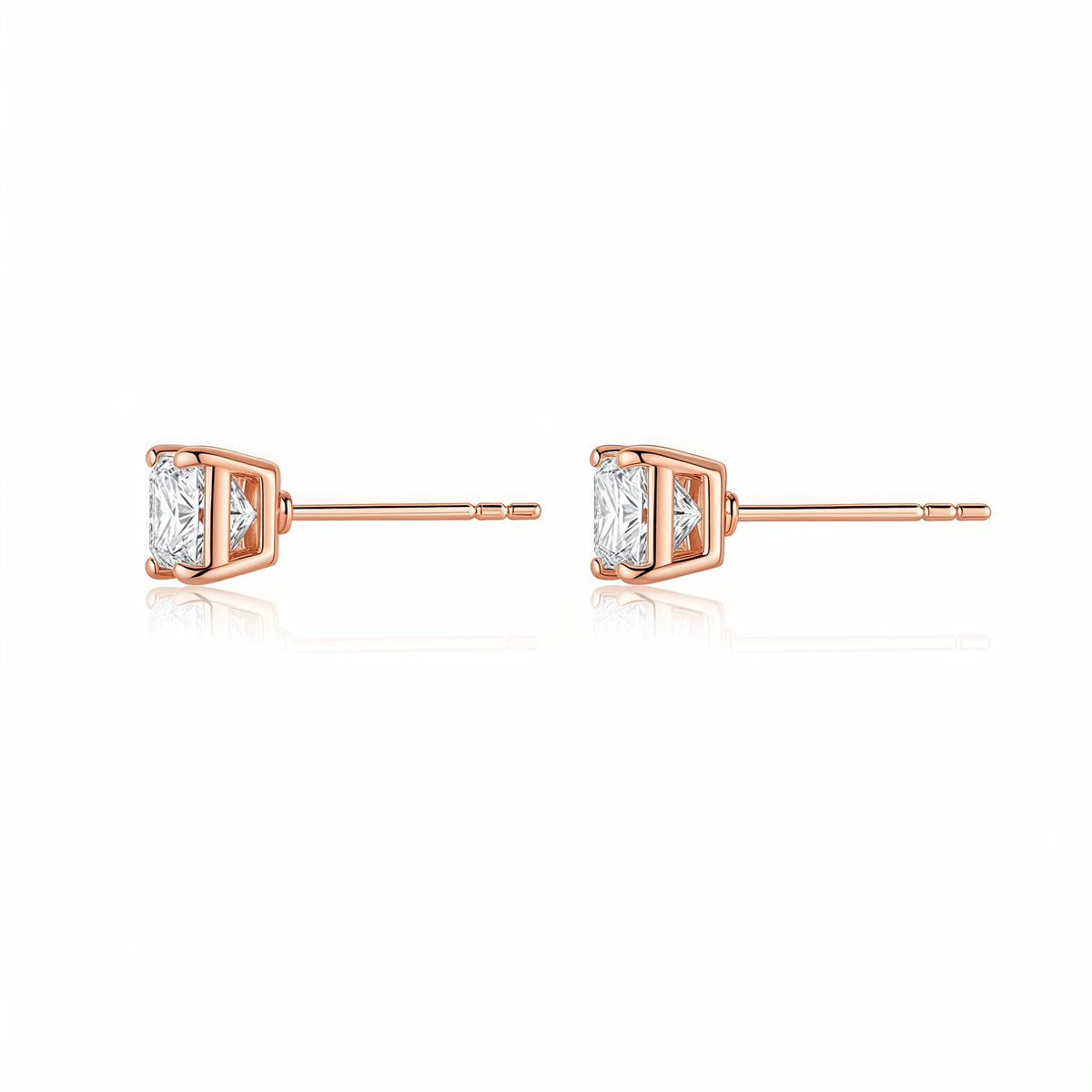 The Asscher Cut Stud Earrings - SparkLab Gems