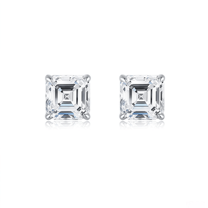 The Asscher Cut Stud Earrings - SparkLab Gems