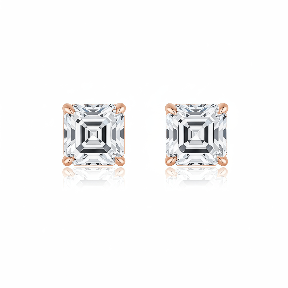 The Asscher Cut Stud Earrings - SparkLab Gems