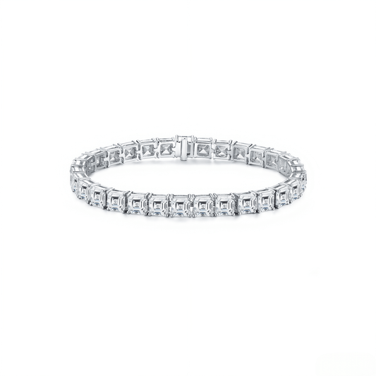 The Asscher Cut Tennis Bracelet - SparkLab Gems