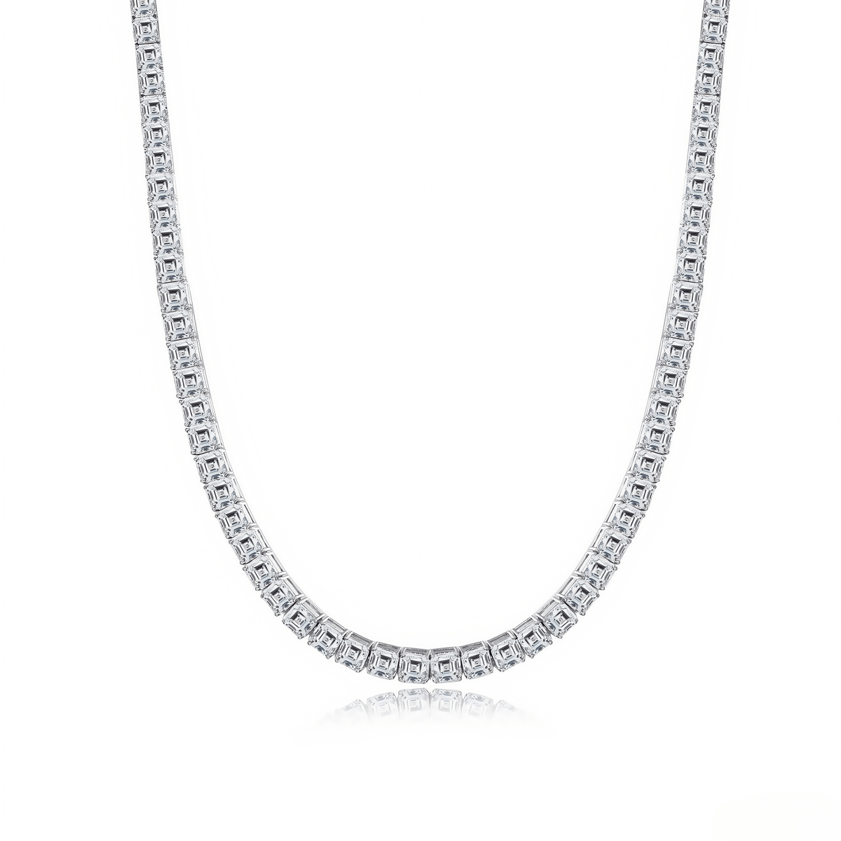 The Asscher Tennis Necklace - SparkLab Gems