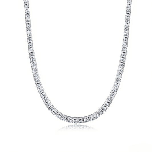 The Asscher Tennis Necklace - SparkLab Gems