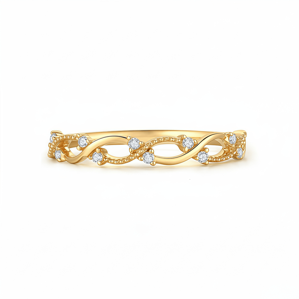 The Braided Vine Stack Ring - SparkLab Gems