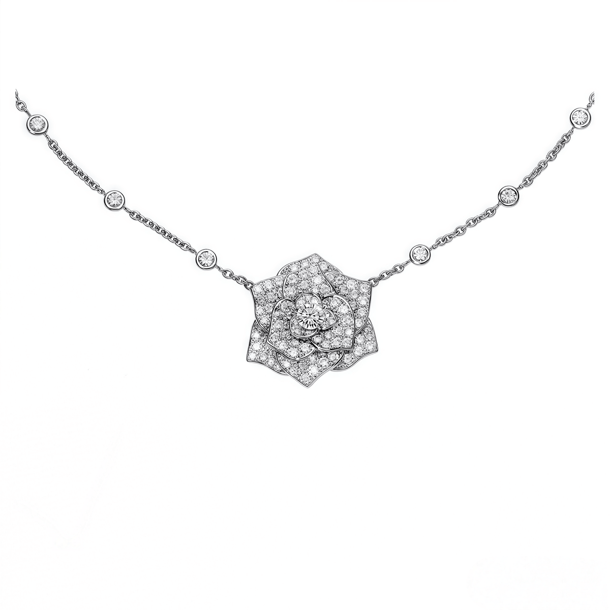 The Camellia Pave Pendant - SparkLab Gems