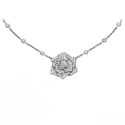 The Camellia Pave Pendant - SparkLab Gems