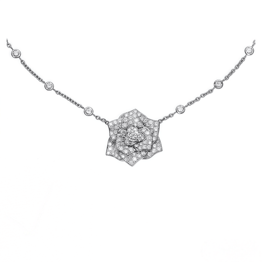 The Camellia Pave Pendant - SparkLab Gems