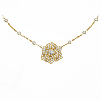 The Camellia Pave Pendant - SparkLab Gems