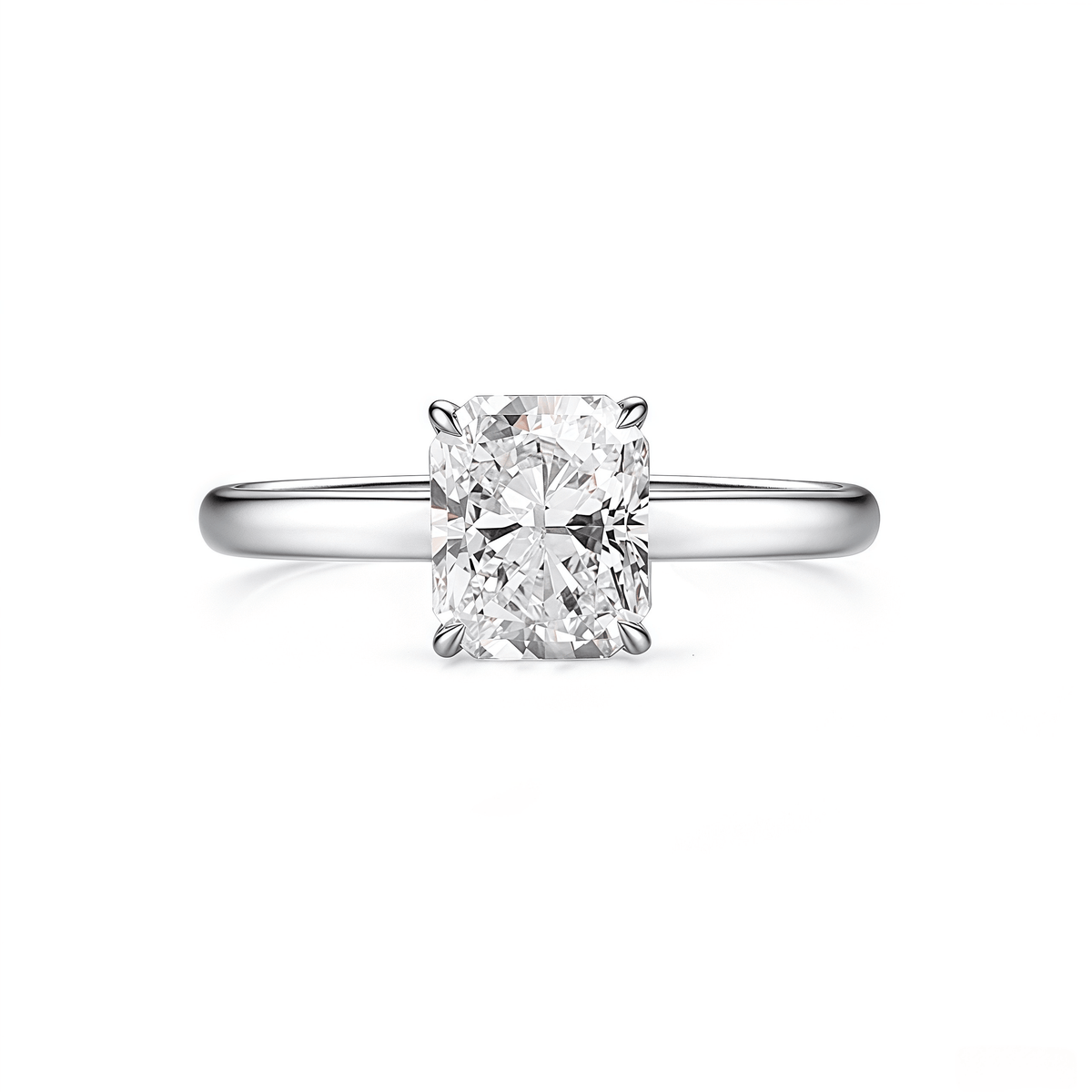 The Clara - Radiant Cut Solitaire Engagement Ring - SparkLab Gems