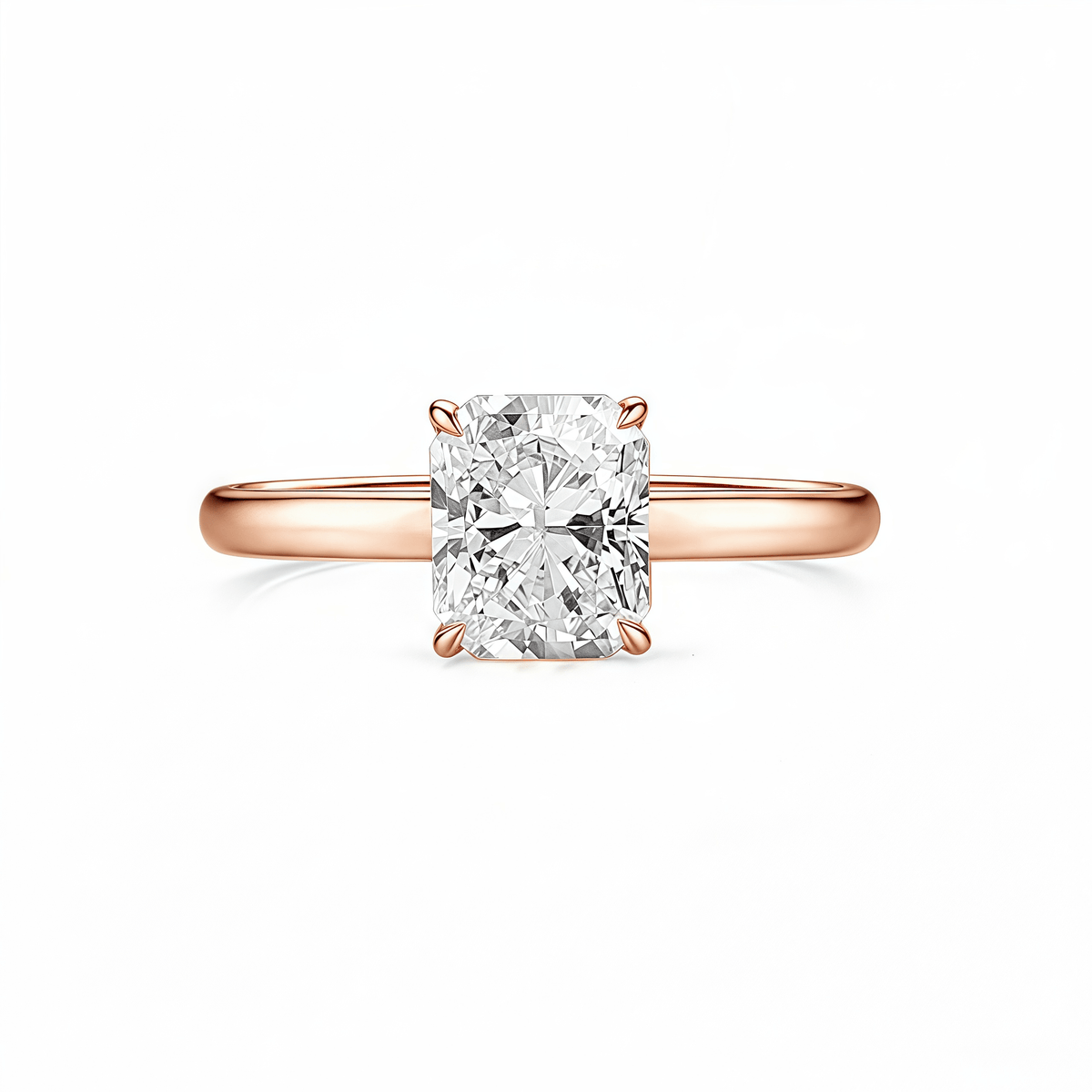 The Clara - Radiant Cut Solitaire Engagement Ring - SparkLab Gems