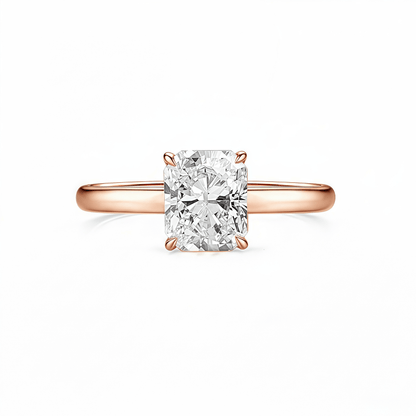 The Clara - Radiant Cut Solitaire Engagement Ring - SparkLab Gems