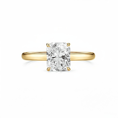 The Clara - Radiant Cut Solitaire Engagement Ring - SparkLab Gems