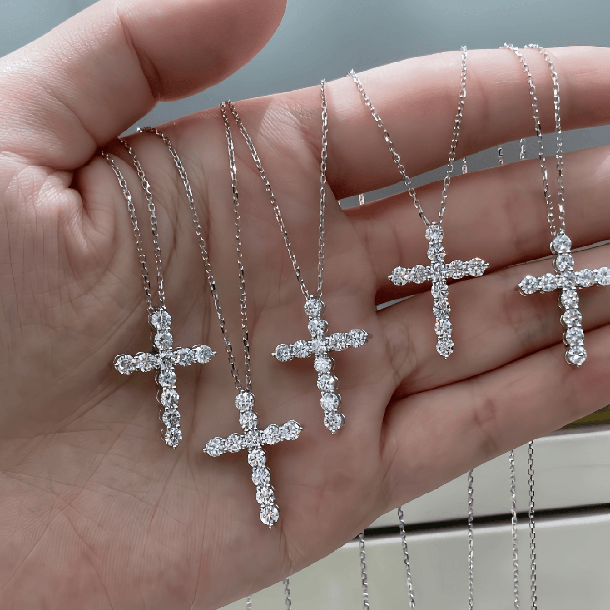 The Classic Diamond Cross Pendant - SparkLab Gems