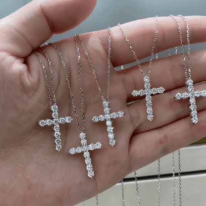 The Classic Diamond Cross Pendant - SparkLab Gems