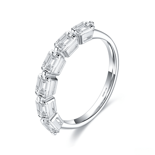 The Classic Emerald Cut Band - SparkLab Gems