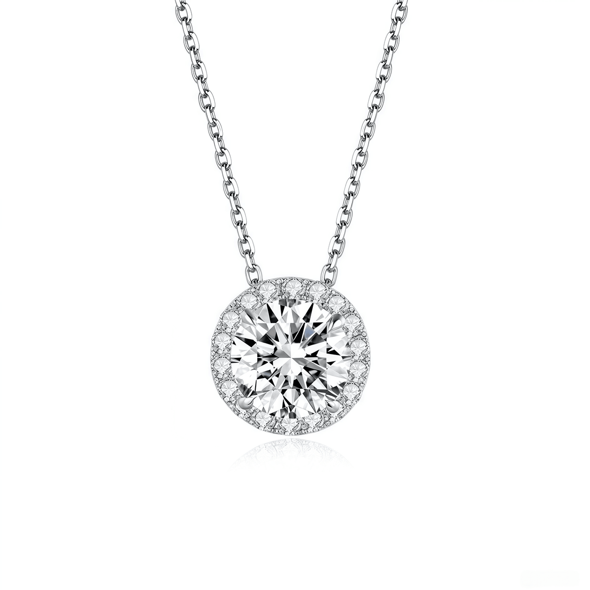 The Classic Round Halo Pendant - SparkLab Gems