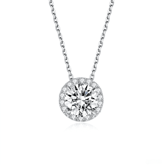 The Classic Round Halo Pendant - SparkLab Gems