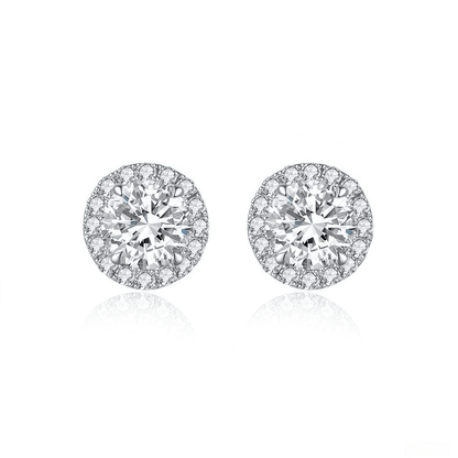 The Classic Round Halo Studs - SparkLab Gems
