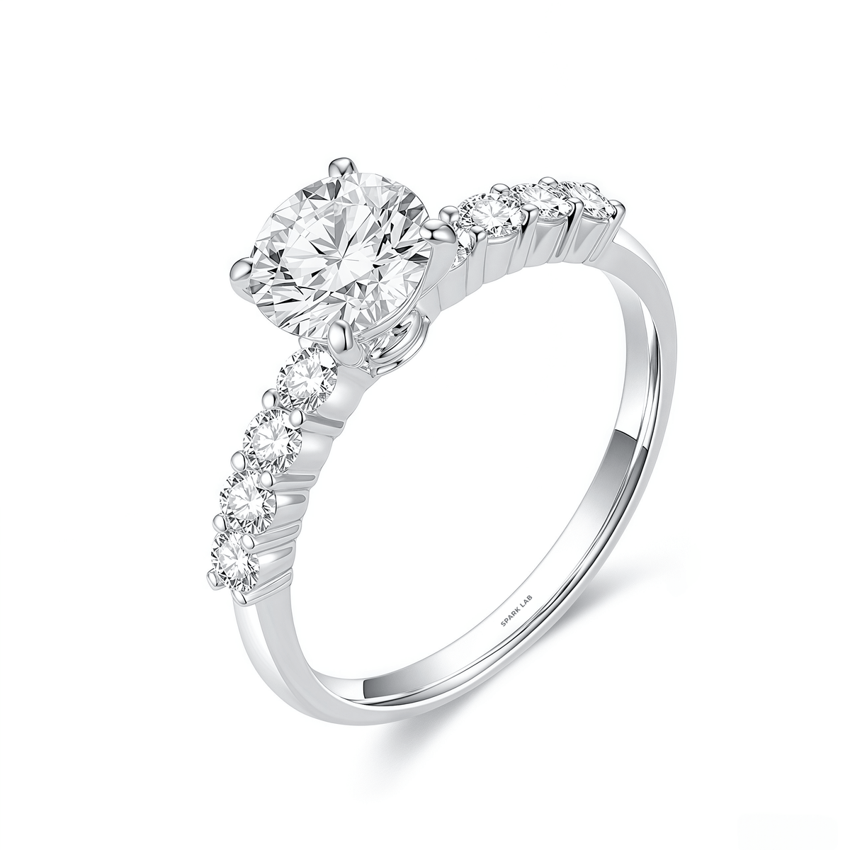 The Classic Round Pave Engagement Ring - SparkLab Gems