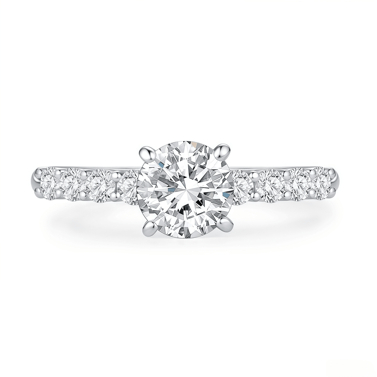 The Classic Round Pave Engagement Ring - SparkLab Gems