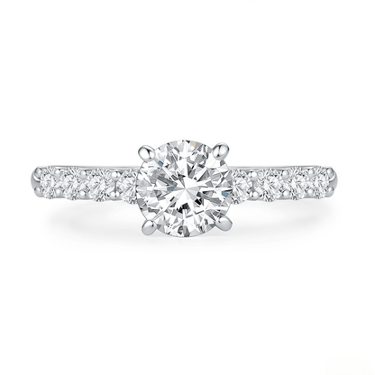 The Classic Round Pave Engagement Ring - SparkLab Gems