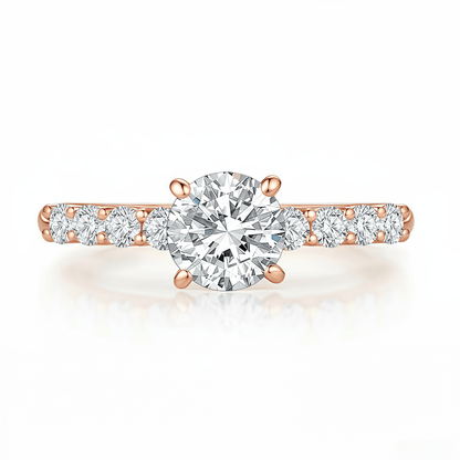 The Classic Round Pave Engagement Ring - SparkLab Gems