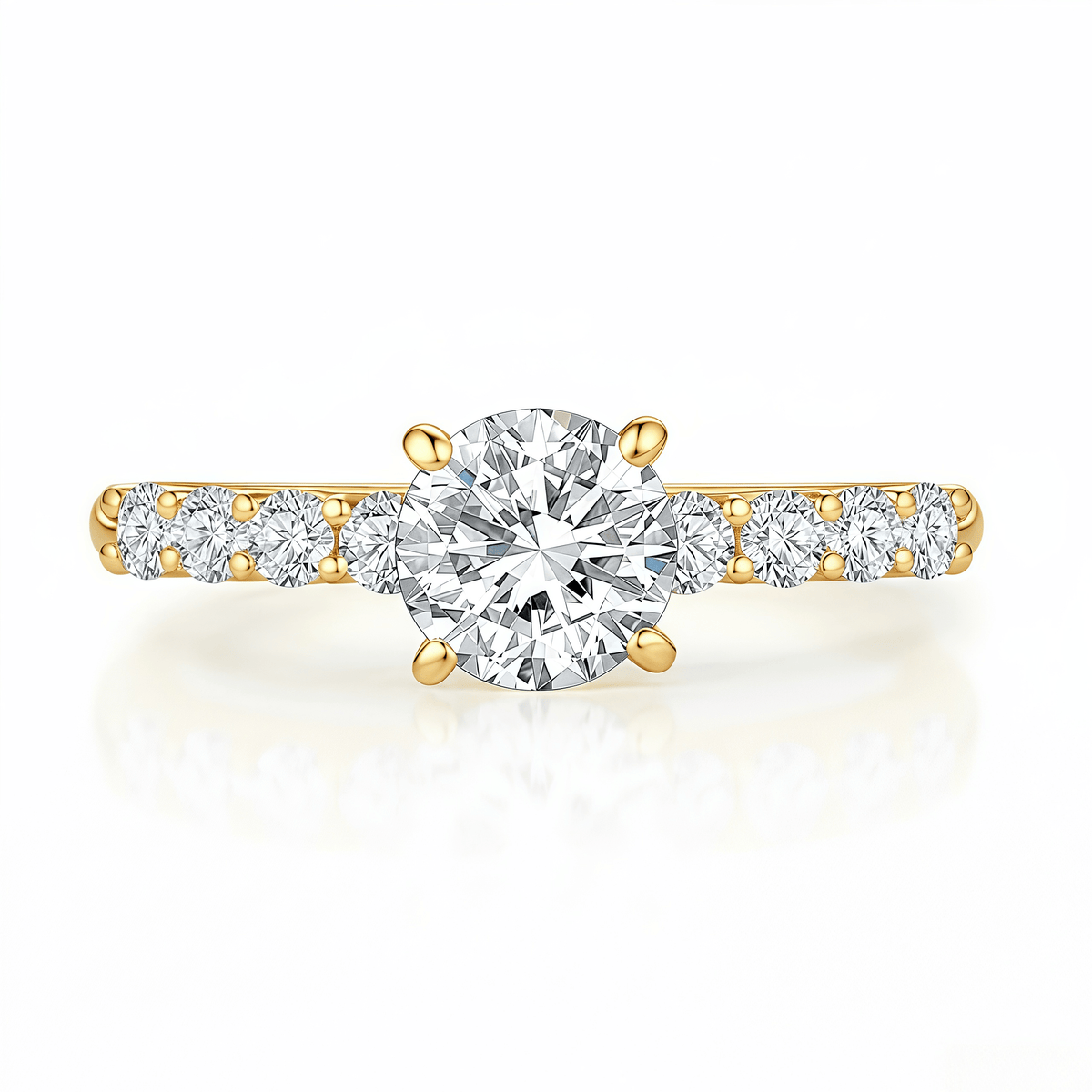 The Classic Round Pave Engagement Ring - SparkLab Gems